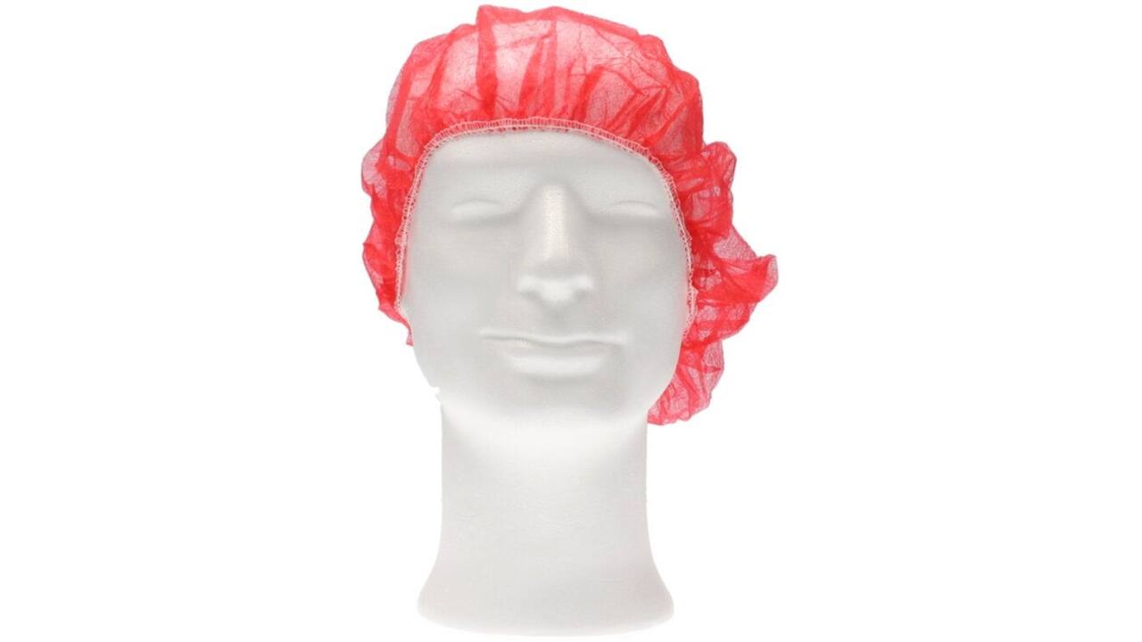 Haarnet CMT bouffant non-woven XL 58cm PP rood 100 stuks
