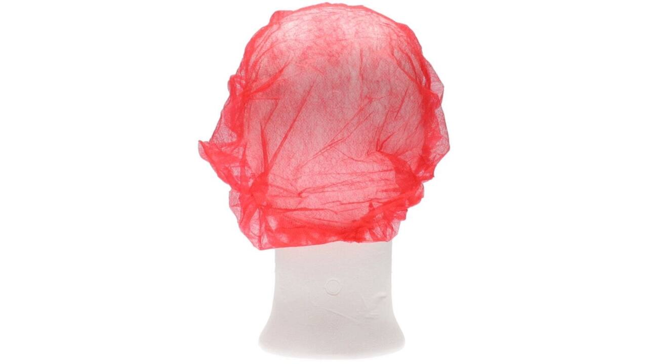 Haarnet CMT bouffant non-woven XL 58cm PP rood 100 stuks