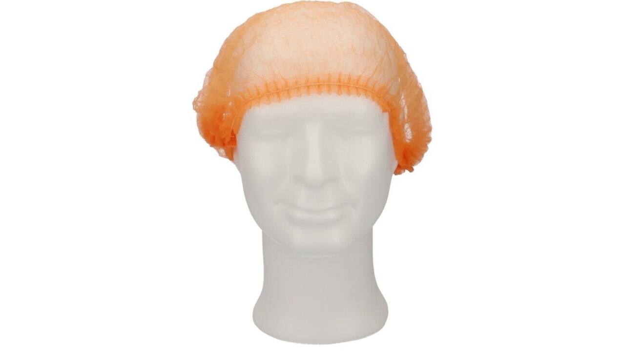 Haarnet CMT clip non-woven M 49cm PP oranje 100 stuks