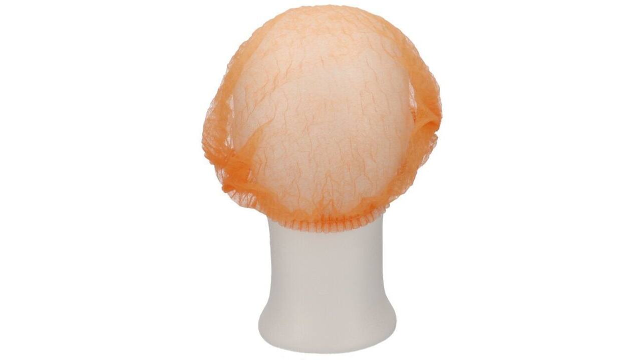 Haarnet CMT clip non-woven M 49cm PP oranje 100 stuks