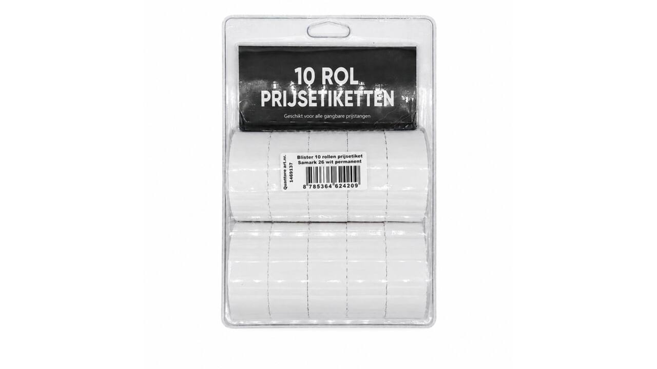 Prijsetiket 12x26mm Sato Samark permanent wit