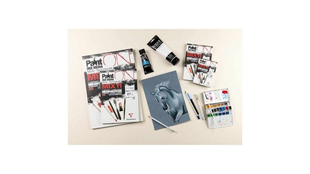 Mix Media Papier Clairefontaine 11 A4 Paint On 27 vel 250gram assorti