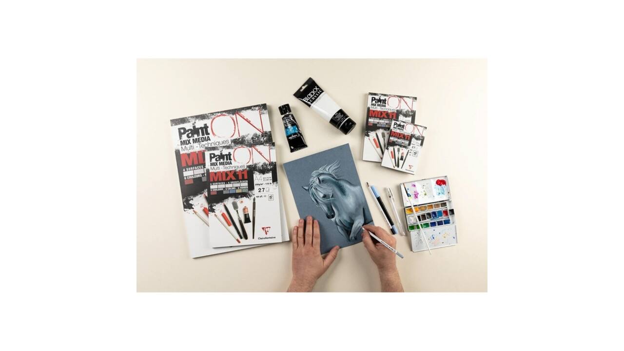 Mix Media Papier Clairefontaine 11 A4 Paint On 27 vel 250gram assorti