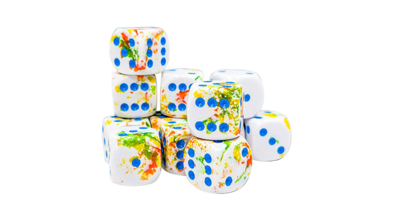 Dobbelsteen Chessex Breezy/blue D6 16mm set à 12 stuks