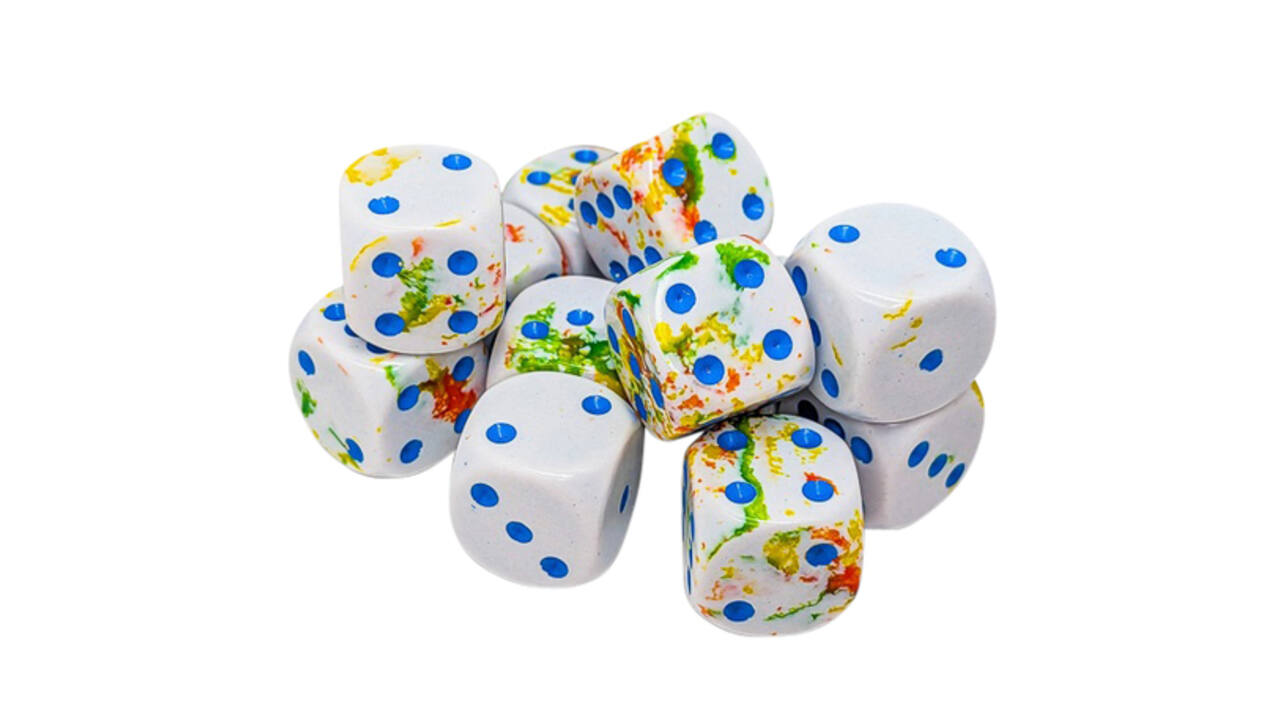 Dobbelsteen Chessex Breezy/blue D6 16mm set à 12 stuks