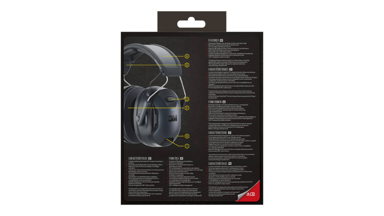 Oorkap 3M WorkTunes Connect en Solar Bluetooth 33dB zwart