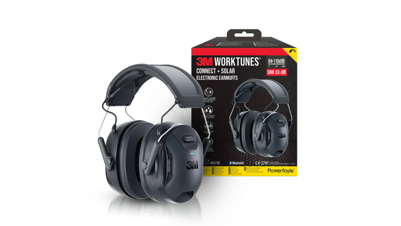 Oorkap 3M WorkTunes Connect en Solar Bluetooth 33dB zwart
