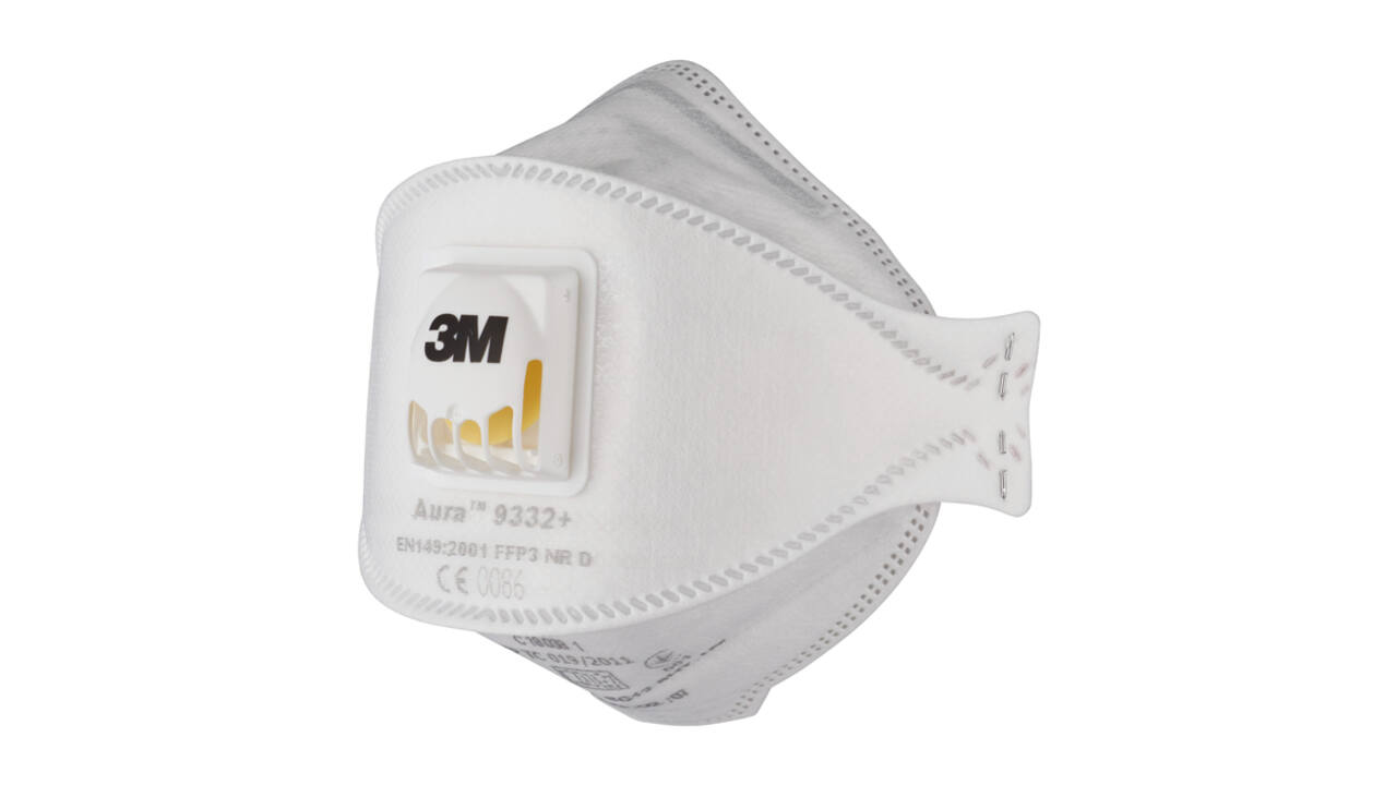 Stofmasker 3M Aura Comfort Cool Flow 9332 FFP3 met ventiel 10 stuks