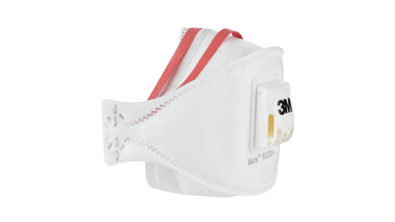 Stofmasker 3M Aura Comfort Cool Flow 9332 FFP3 met ventiel 5 stuks