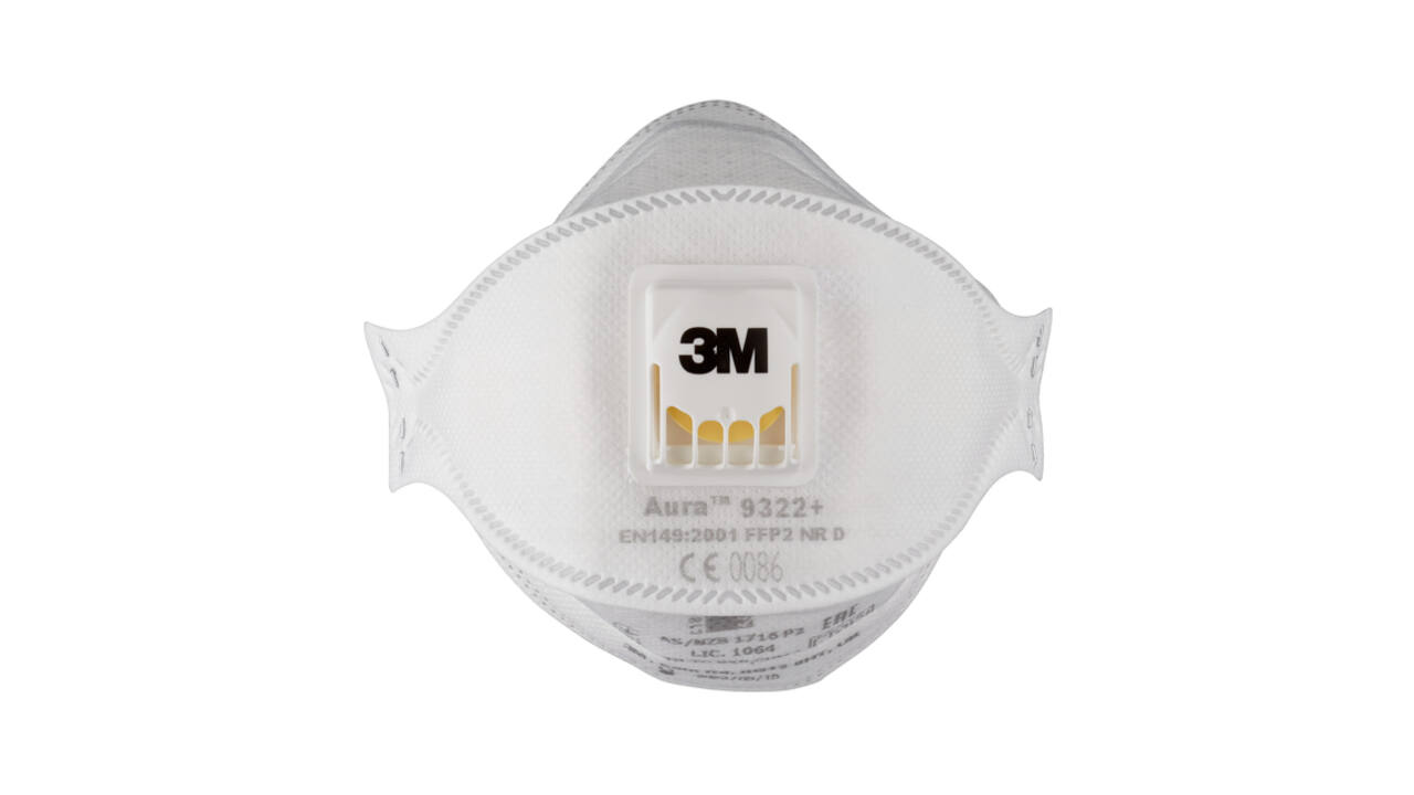 Stofmasker 3M Aura voor schuren 9322 FFP2 met ventiel 10 stuks
