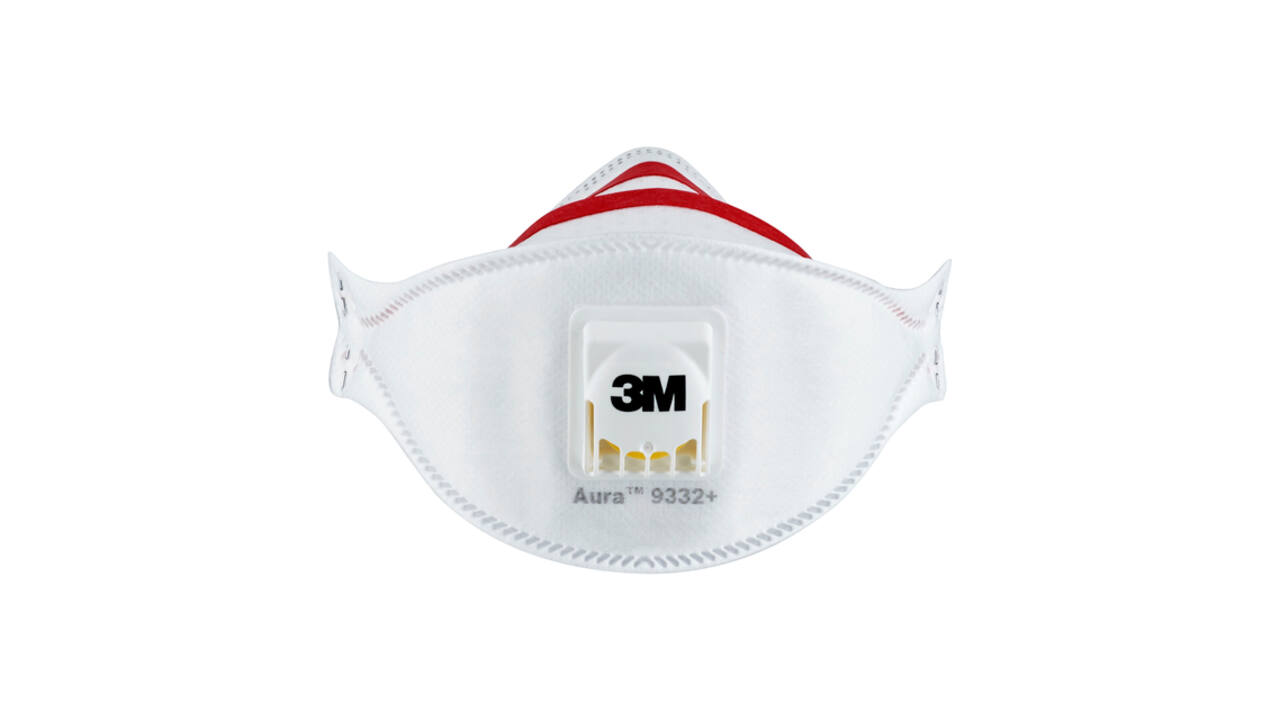 Stofmasker 3M Aura Comfort Cool Flow 9332 FFP3 met ventiel 2 stuks