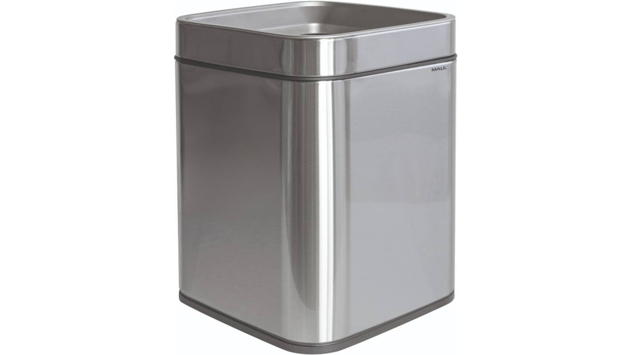 Afvalbak MAUL Prime 15 liter met inwerpopening rvs