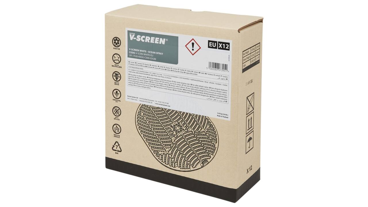 Urinoirmat V-screen Ocean Spray 12 stuks