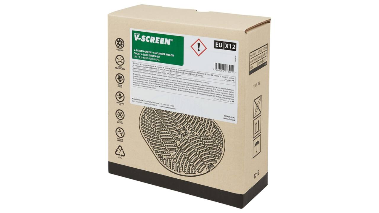 Urinoirmat V-screen Cucumber Melon 12 stuks
