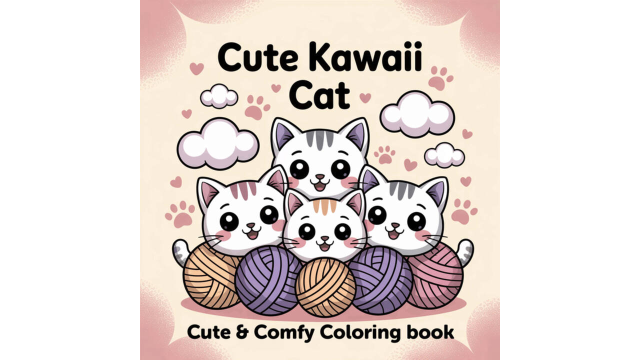 Kleurboek Cute Kawaii Cat