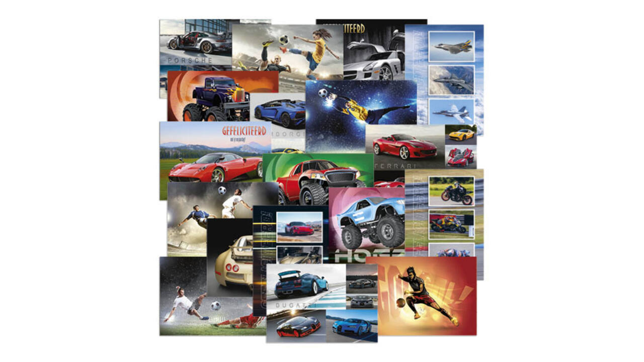 Beloningsposter-kaart De Stulp  thema voertuigen en sport  A4 assorti