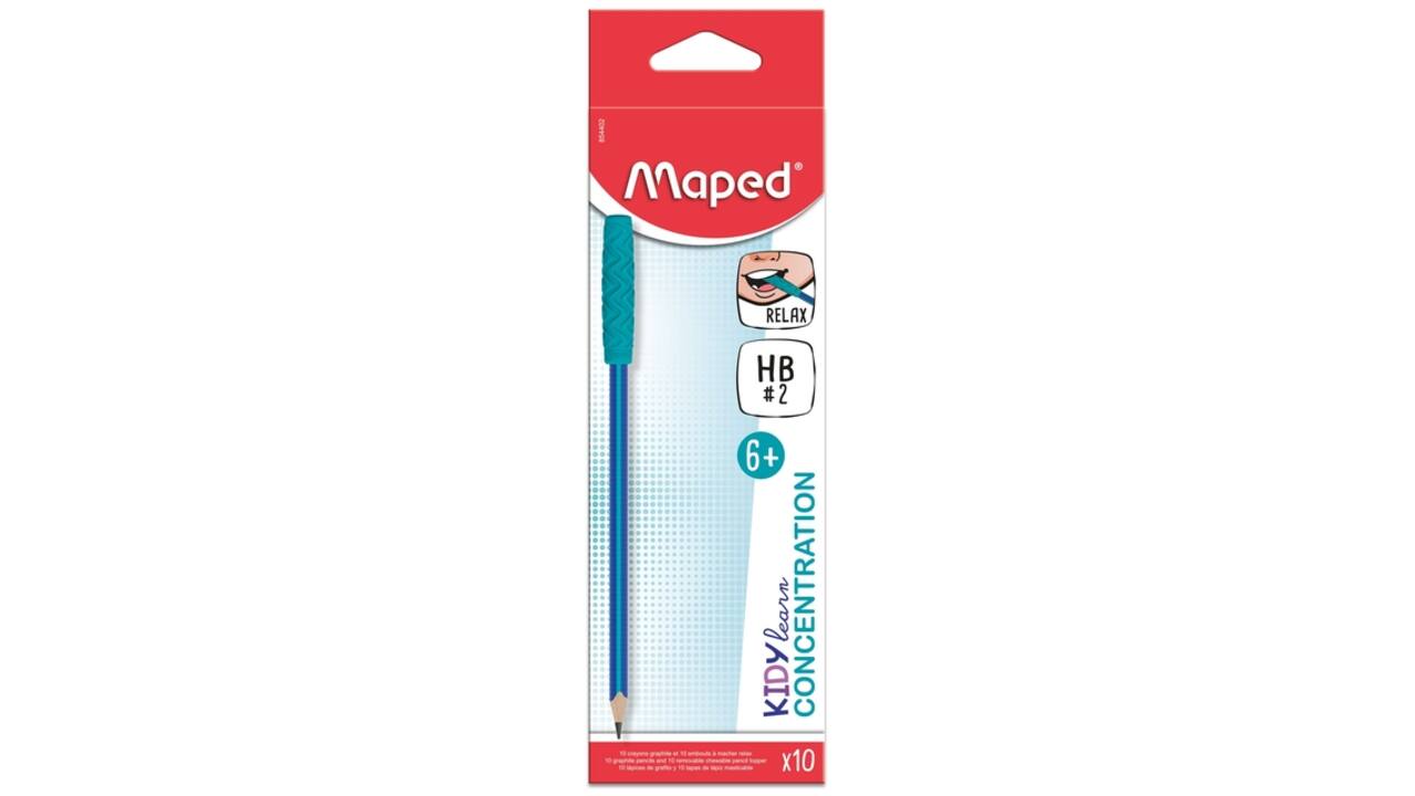 Potlood Maped Kidy Learn Concentration met kauwtopper blauw 10 stuks