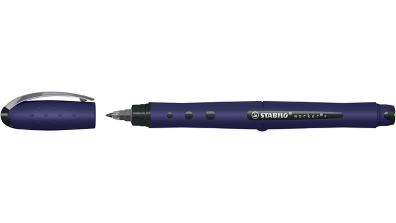 Rollerpen STABILO worker+ Wildflower medium Pruisisch blauw