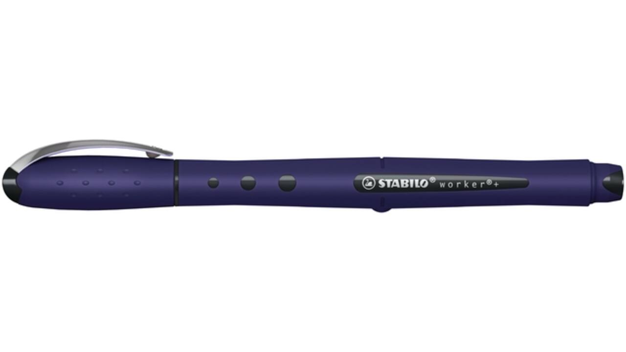 Rollerpen STABILO worker+ Wildflower medium Pruisisch blauw