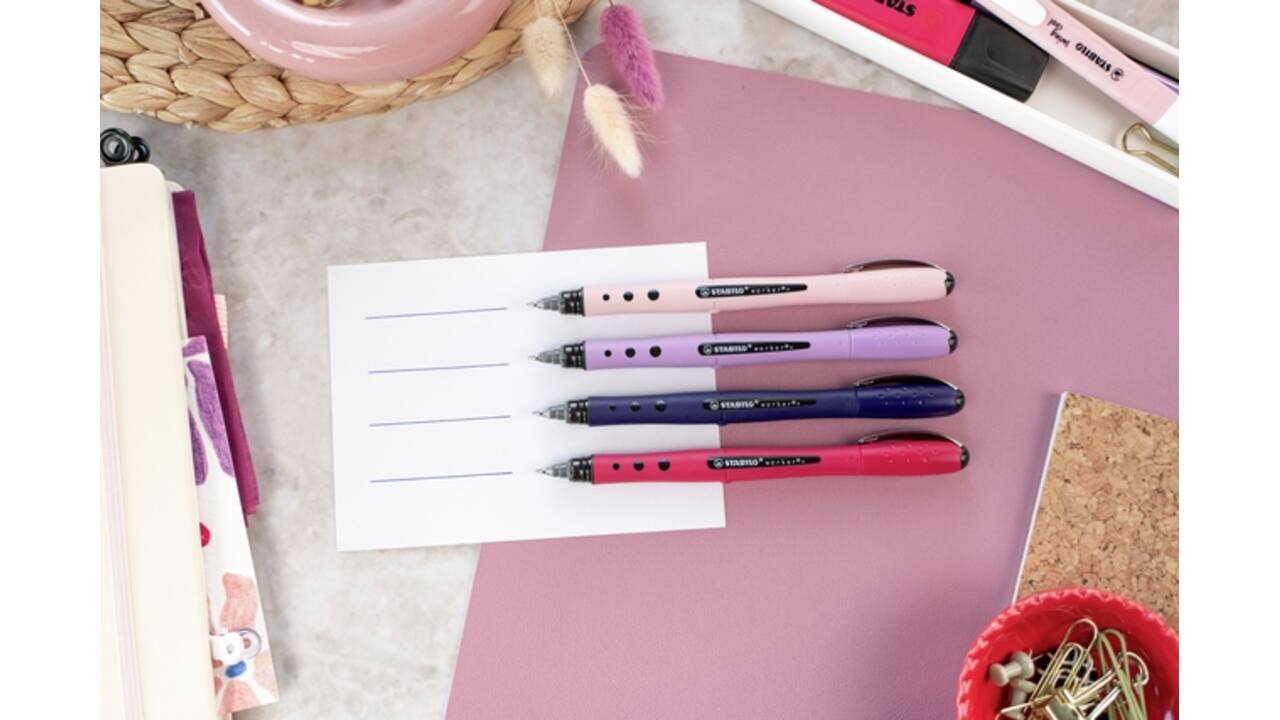 Rollerpen STABILO worker+ Wildflower medium Pruisisch blauw