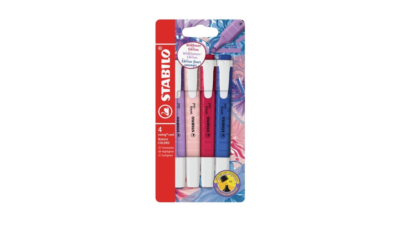 Markeerstift STABILO Swing cool Wldflower assorti 4 stuks