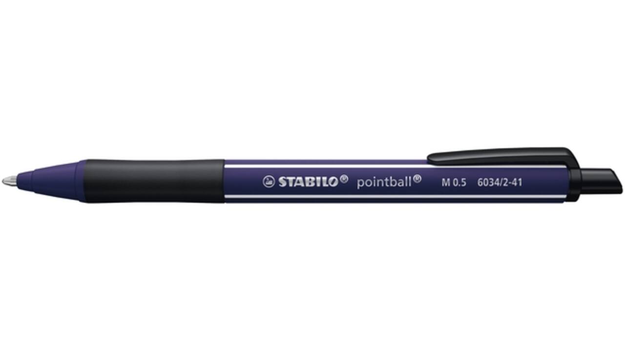Balpen STABILO pointball Wildflower medium Pruisisch blauw