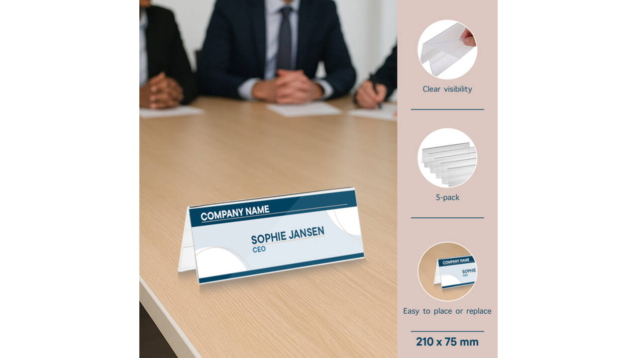 Tafelnaambord Europel A5 gevouwen 5 stuks