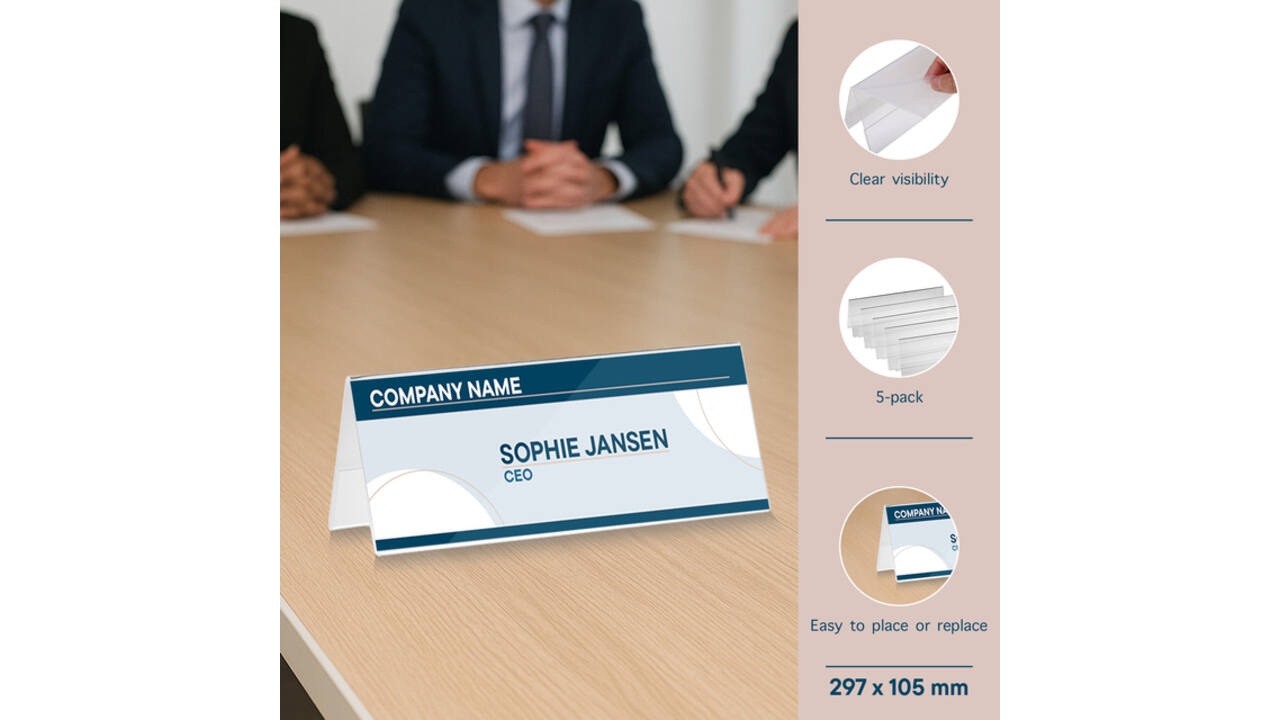 Tafelnaambord Europel A4 gevouwen 5 stuks