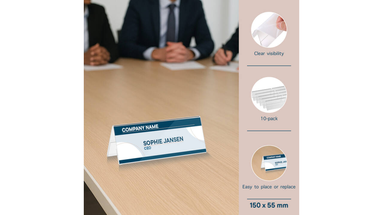 Tafelnaambord Europel A6 gevouwen 10 stuks