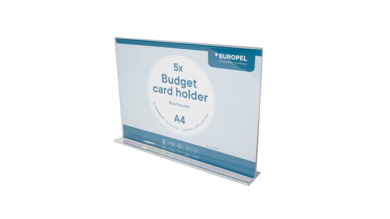 Kaarthouder Europel Budget T-standaard A4 liggend 5 stuks