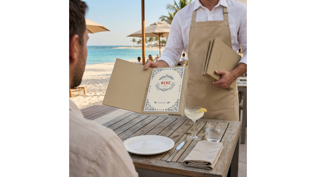 Menukaart Securit Signature A4 zand