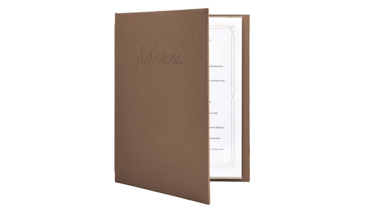 Menukaart Securit Signature A4 bruin