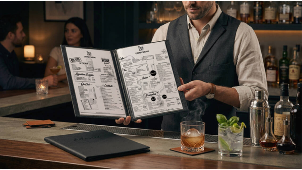 Menukaart Securit Signature A4 zwart