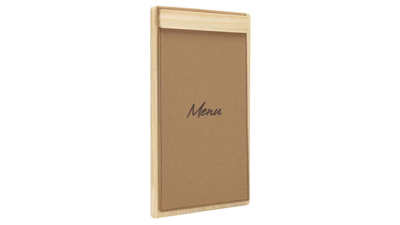 Menukaart Securit Signature klembord A45 licht hout bruin