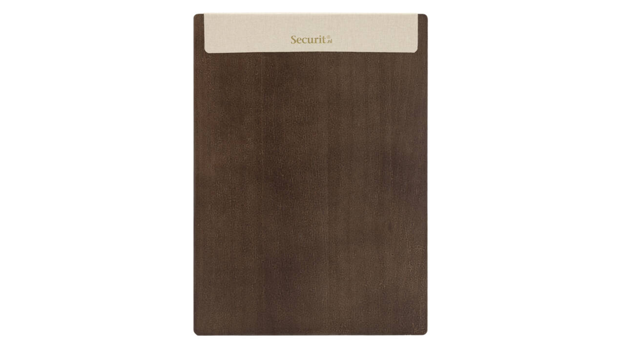 Menukaart Securit Signature klembord A4 donker hout grijs