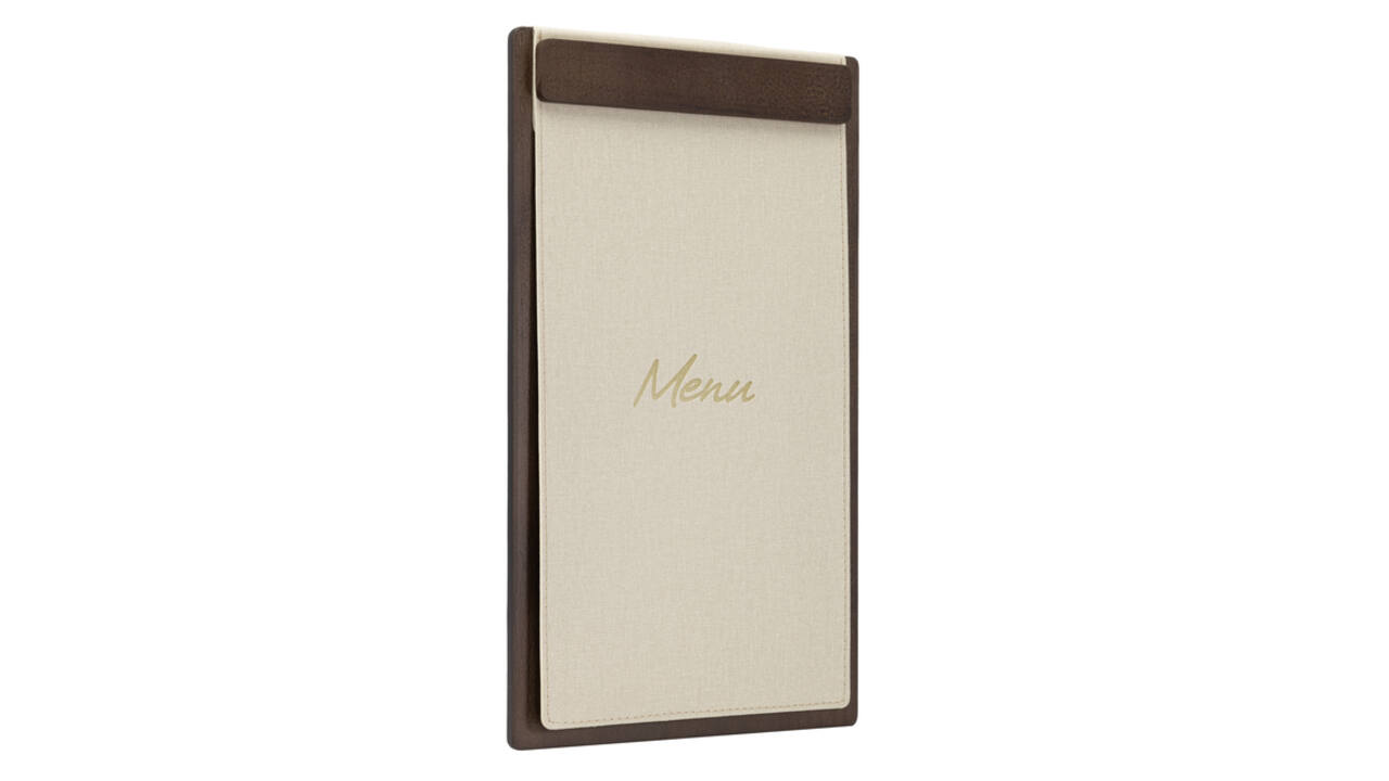 Menukaart Securit Signature klembord A45 donker hout grijs