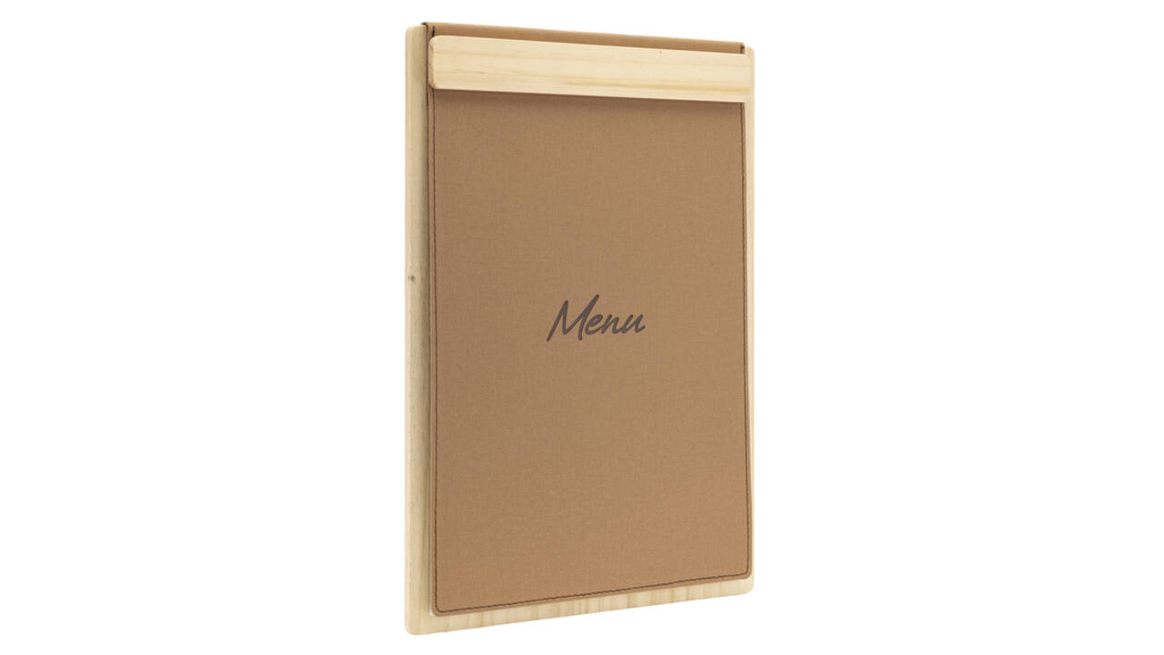 Menukaart Securit Signature klembord A4 licht hout bruin