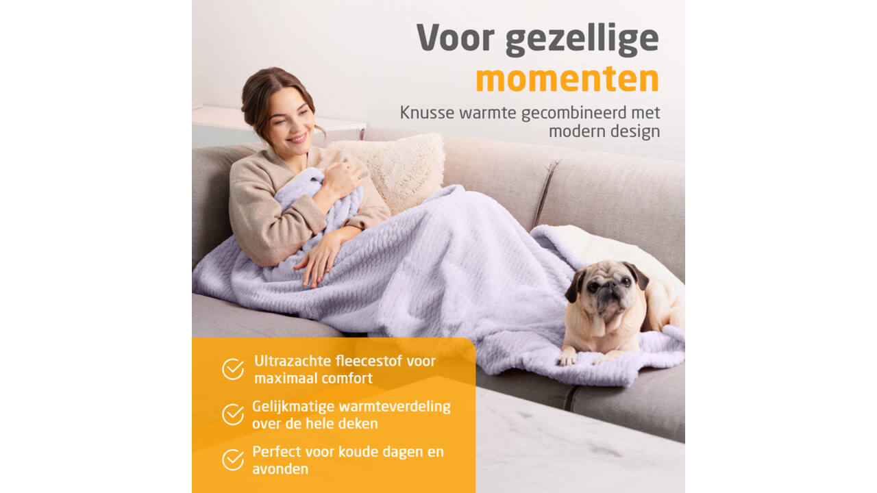 Knuffelwarmtedeken Medisana HB 418 lila
