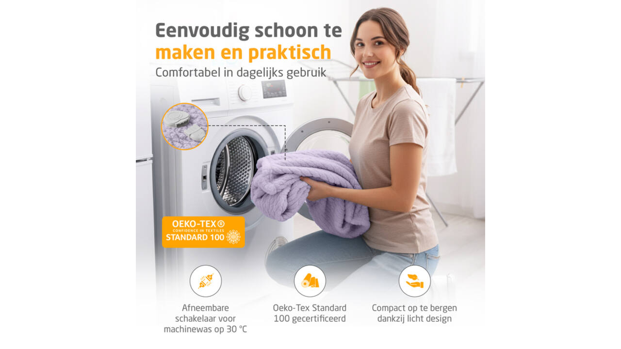 Knuffelwarmtedeken Medisana HB 418 lila