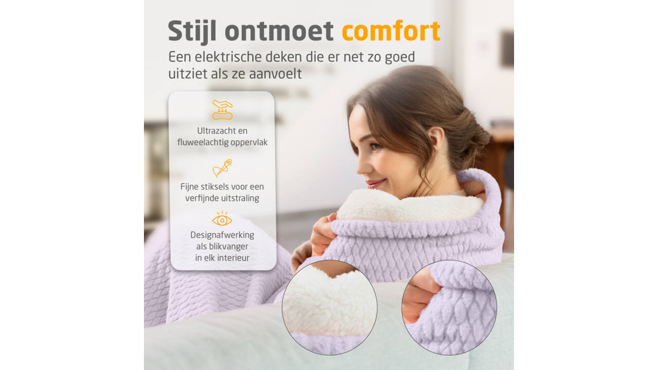 Knuffelwarmtedeken Medisana HB 418 lila