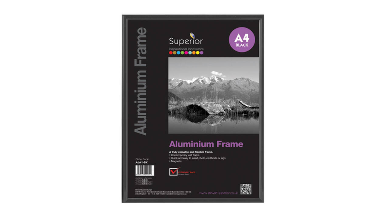 Fotolijst Seco A4 zwartkleurig geborsteld aluminium