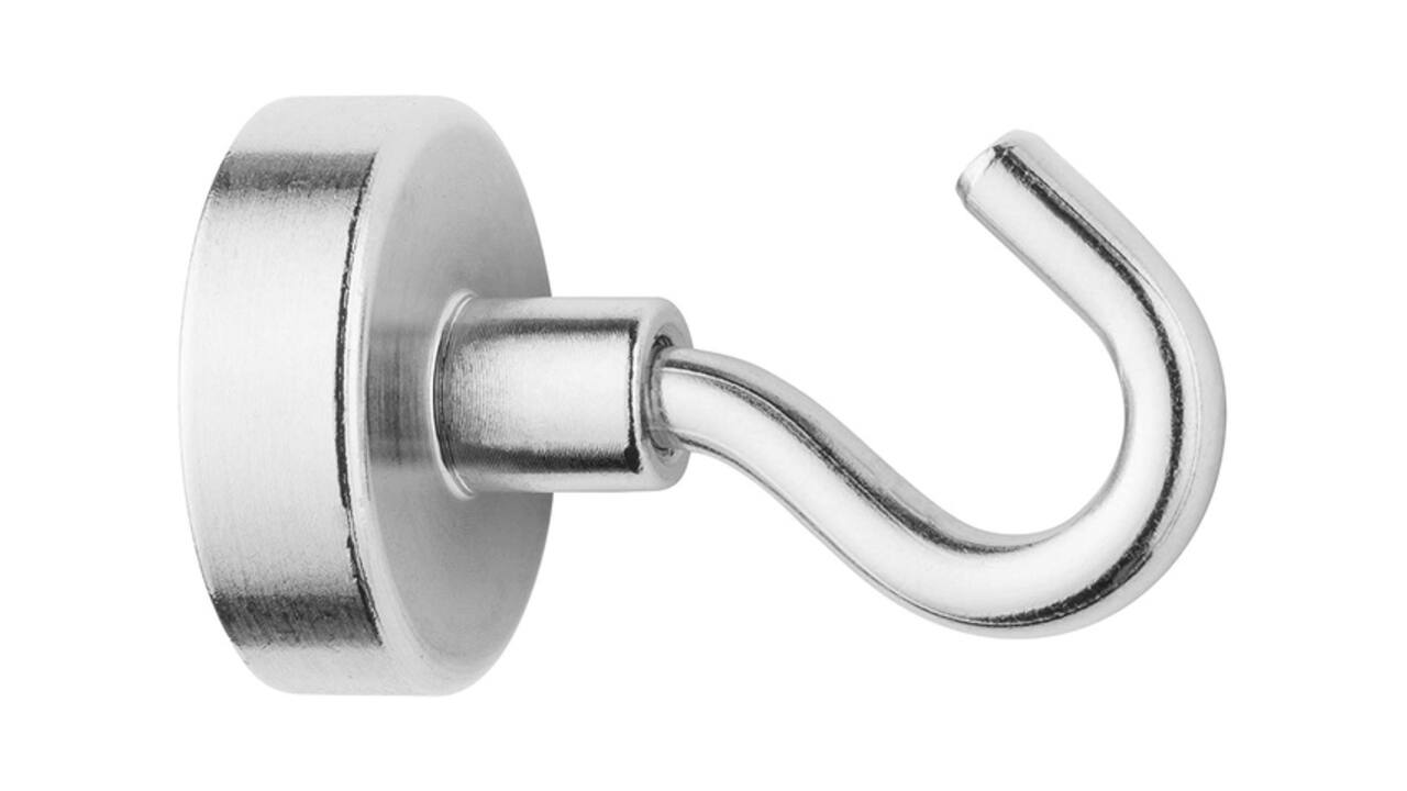 Magneet met haak Westcott 25mm zilver Trekkracht +/- 15kg