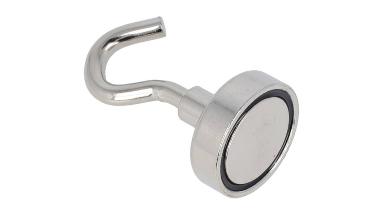 Magneet met haak Westcott 25mm zilver Trekkracht +/- 15kg