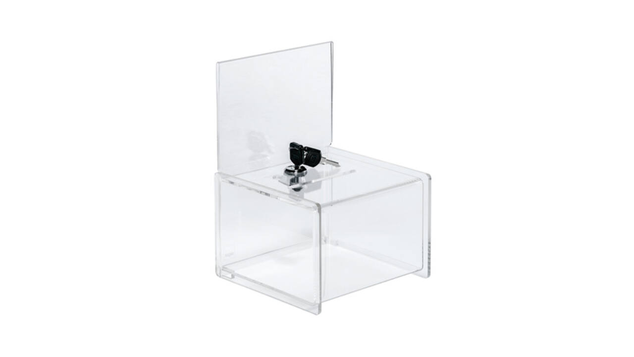Actiebox Sigel transparant met slot 15x22x15cm + insteek