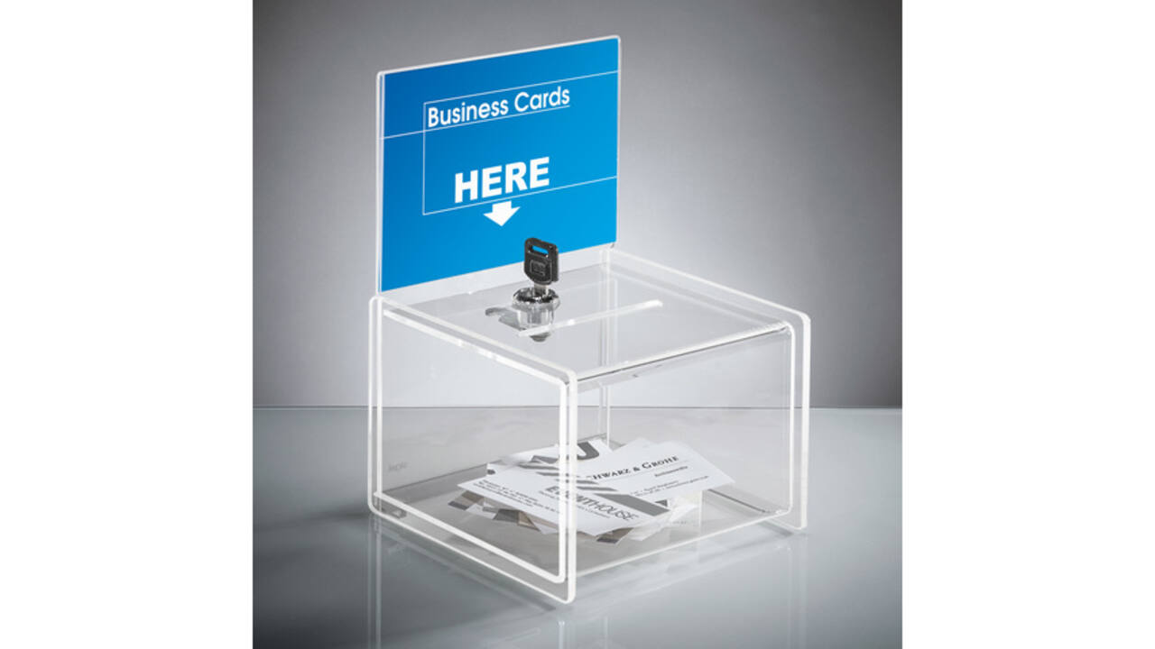 Actiebox Sigel transparant met slot 15x22x15cm + insteek