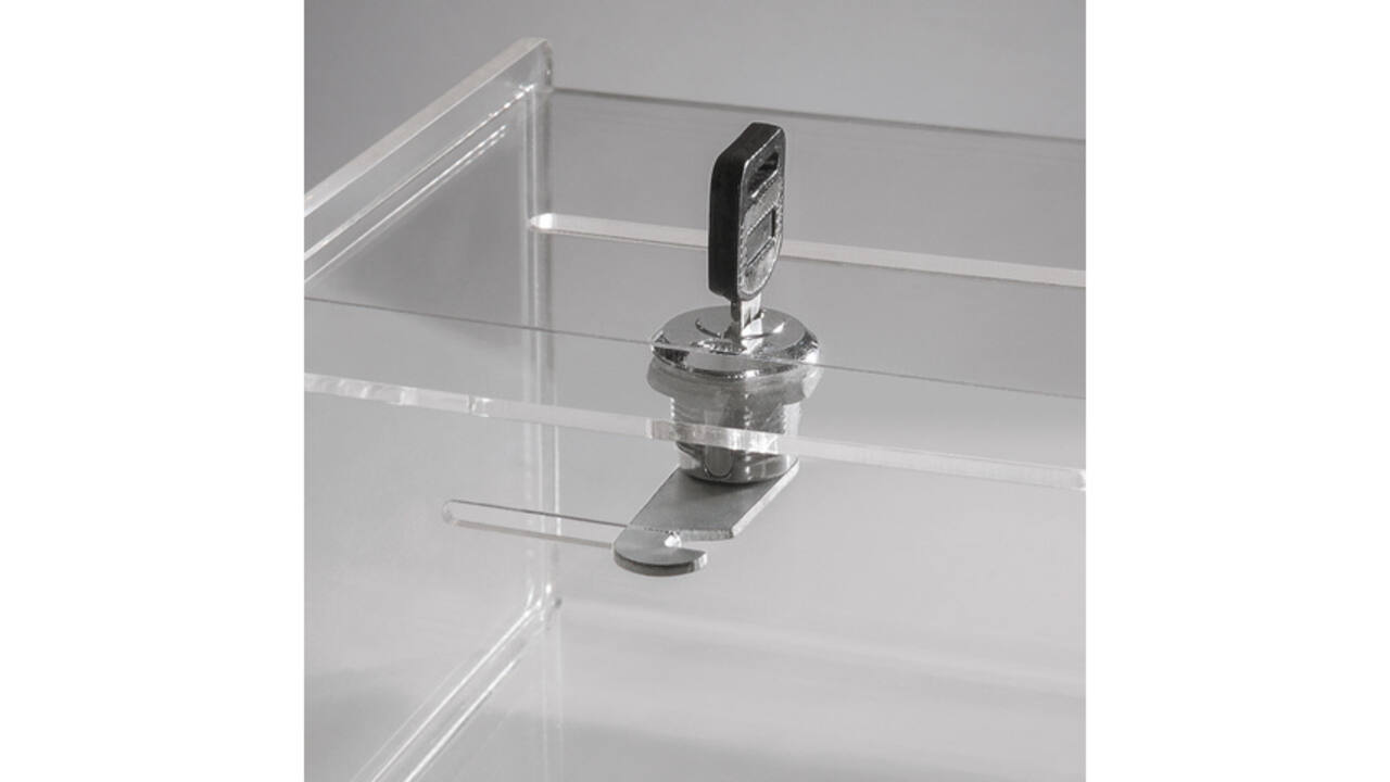 Actiebox Sigel transparant met slot 15x22x15cm + insteek