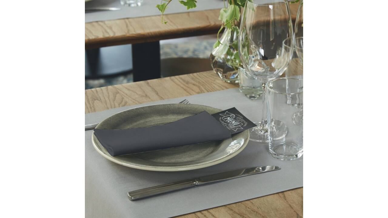 Dinerservet Tork Linstyle Premium 1/8 vouw 1-laags 390x390mm 50 vel zwart 478196
