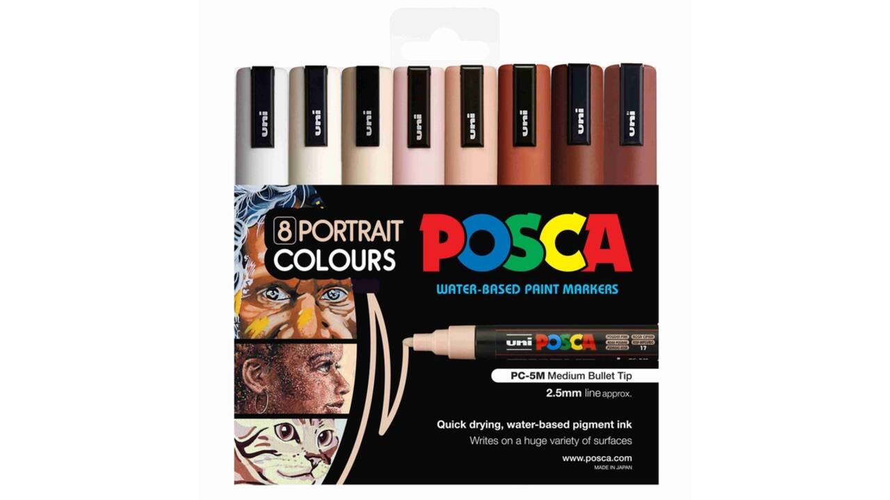 Paintmarker Uni POSCA PC5M medium portret kleuren set à 8 stuks