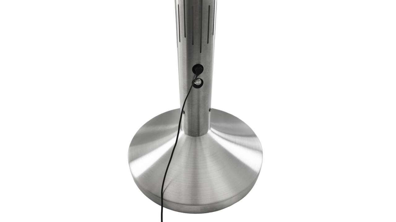 Afzetpaal Securit Nova RVS met rolband en RGB-verlichting 100cm zilver