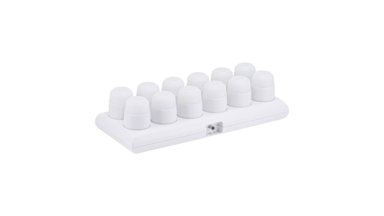 Theelicht Securit Amsterdam LED warmwit met oplaadstation 12 stuks wit